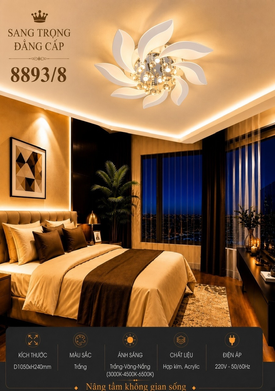 Ốp led cánh hoa 8893/8