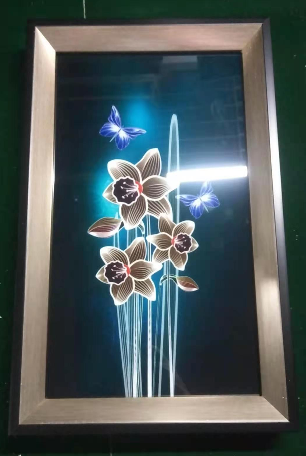 Hắt tranh khung mạ vàng đồng W1962 (20x40)