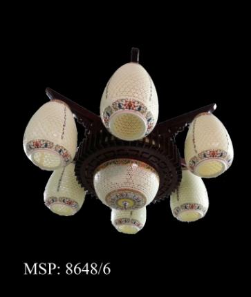 Đèn chùm gỗ gốm 8648/6