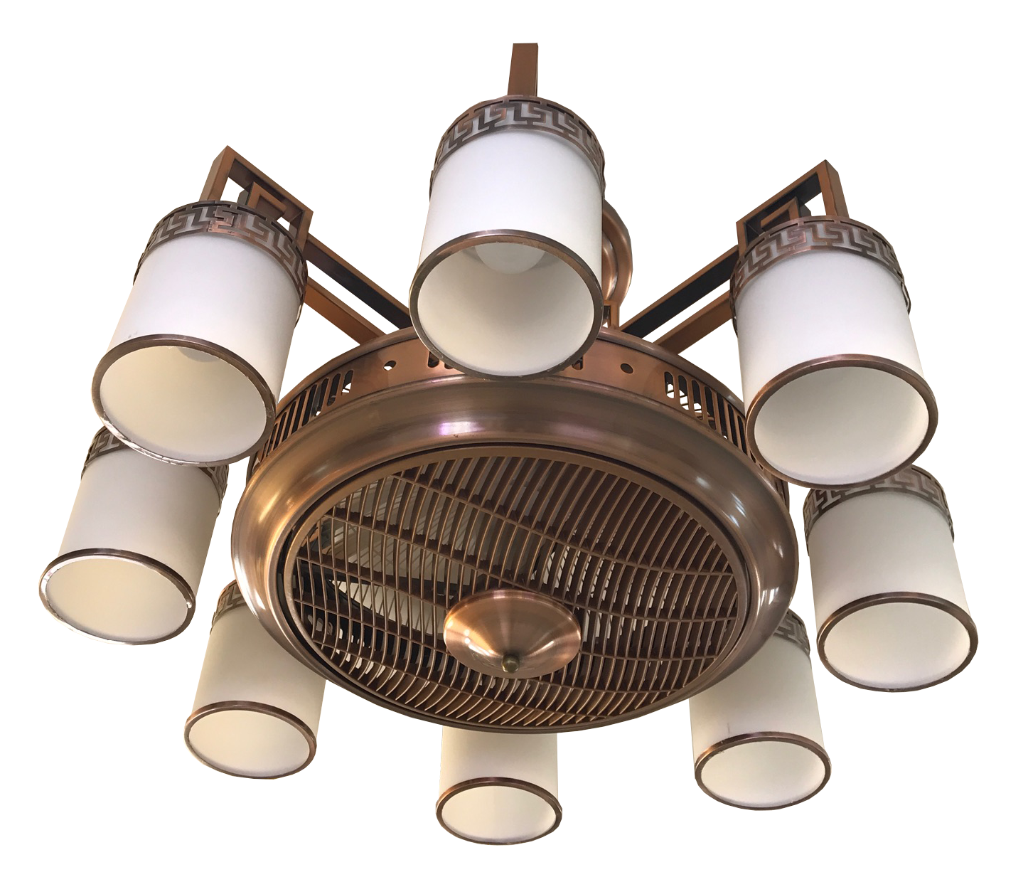 Quạt trần mạ đồng chao thủy tinh 9005