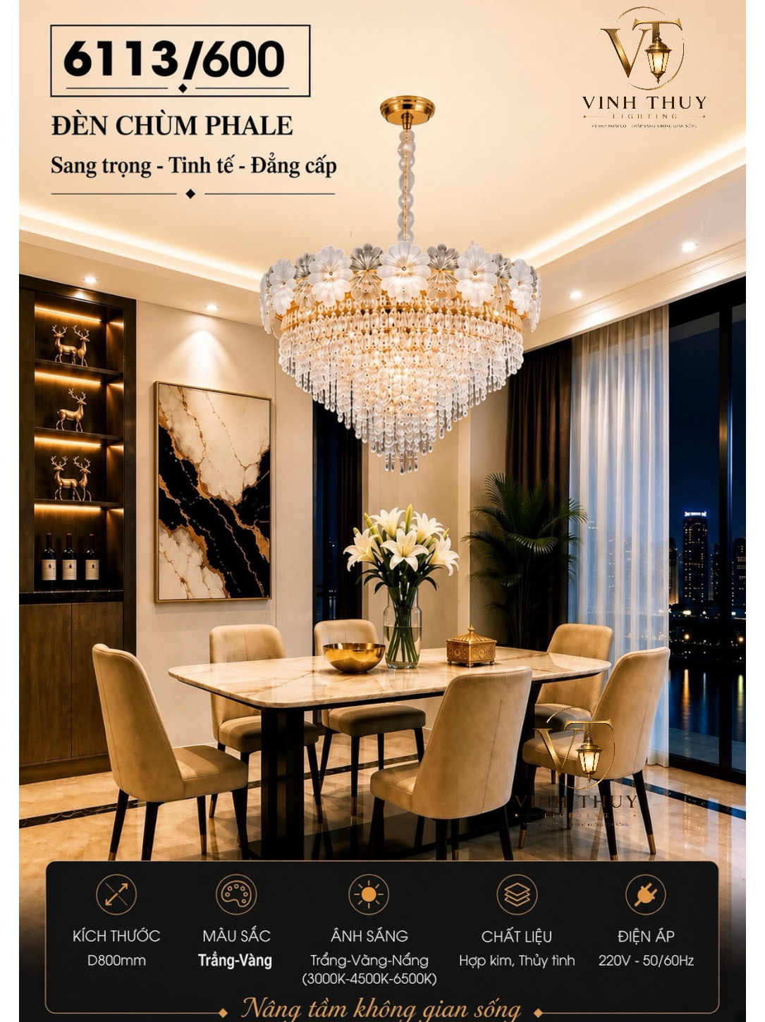 Đèn chùm phale 6113/600