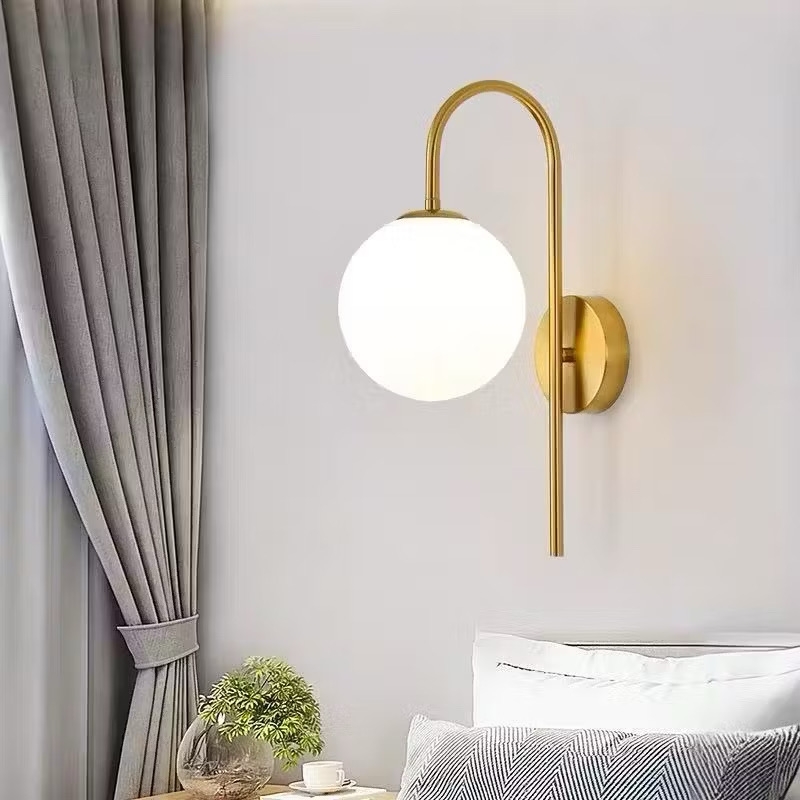 Đèn tường mạ đồng chao cầu 2152/1(200x350)