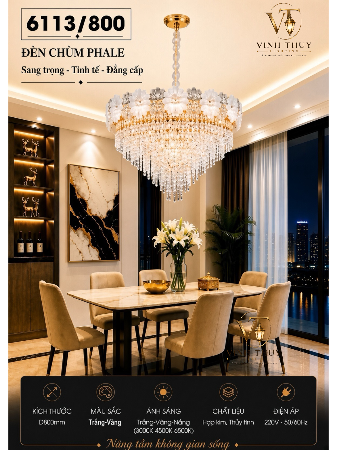 Đèn chùm phale 6113/800