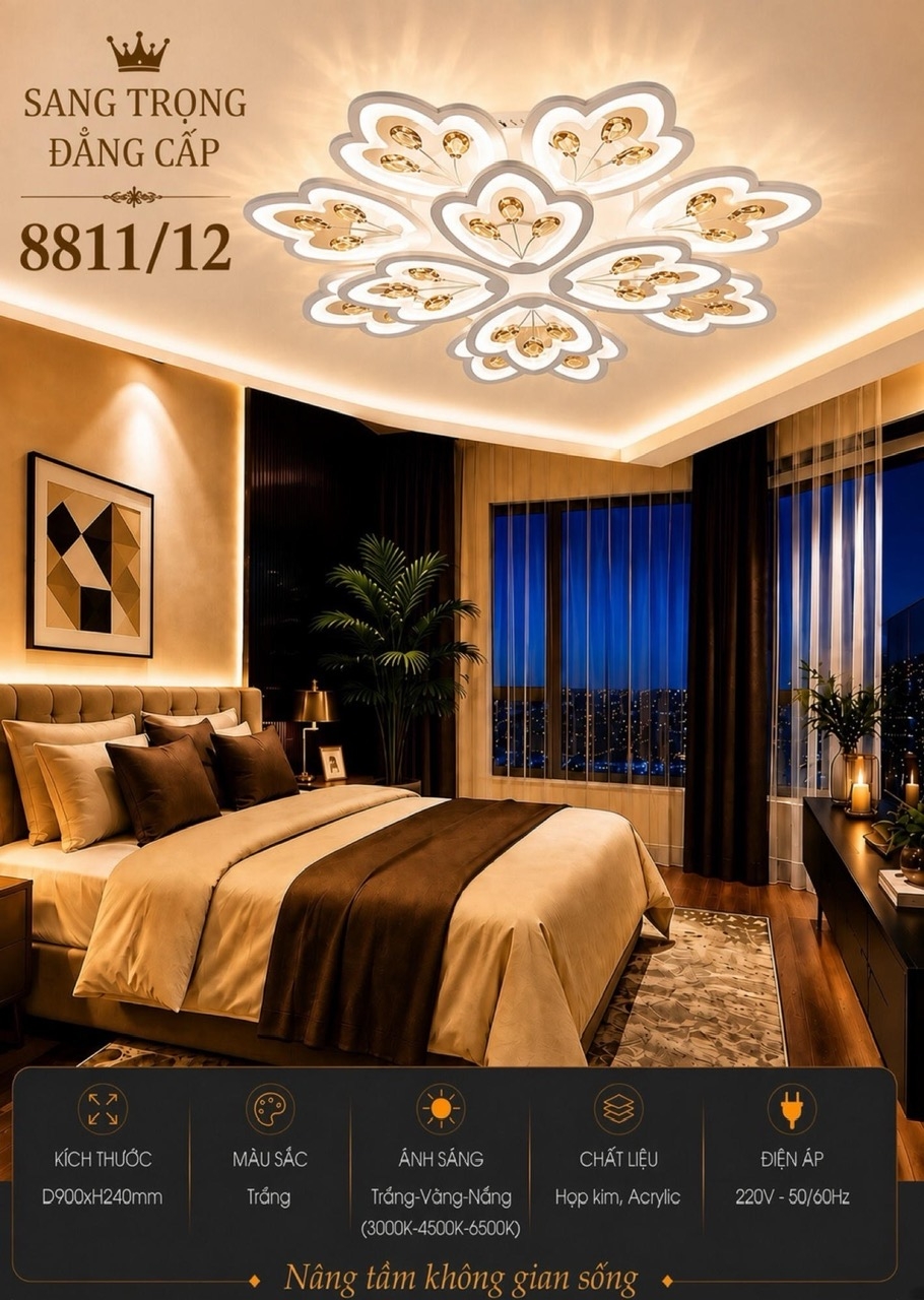 Đèn ốp led cánh hoa 8811/12