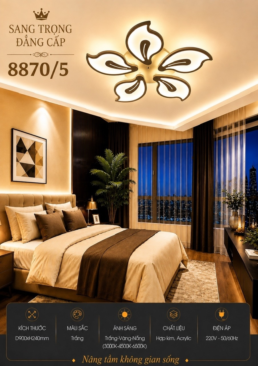 Đèn ốp led cánh hoa 8870/5