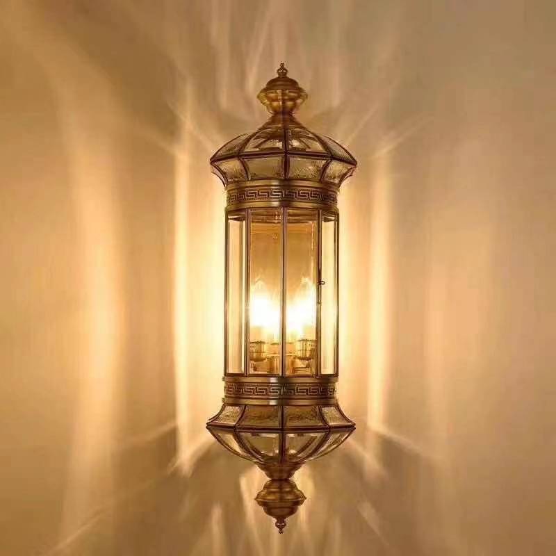 Đèn gắn cột đồng xịn B7090-3