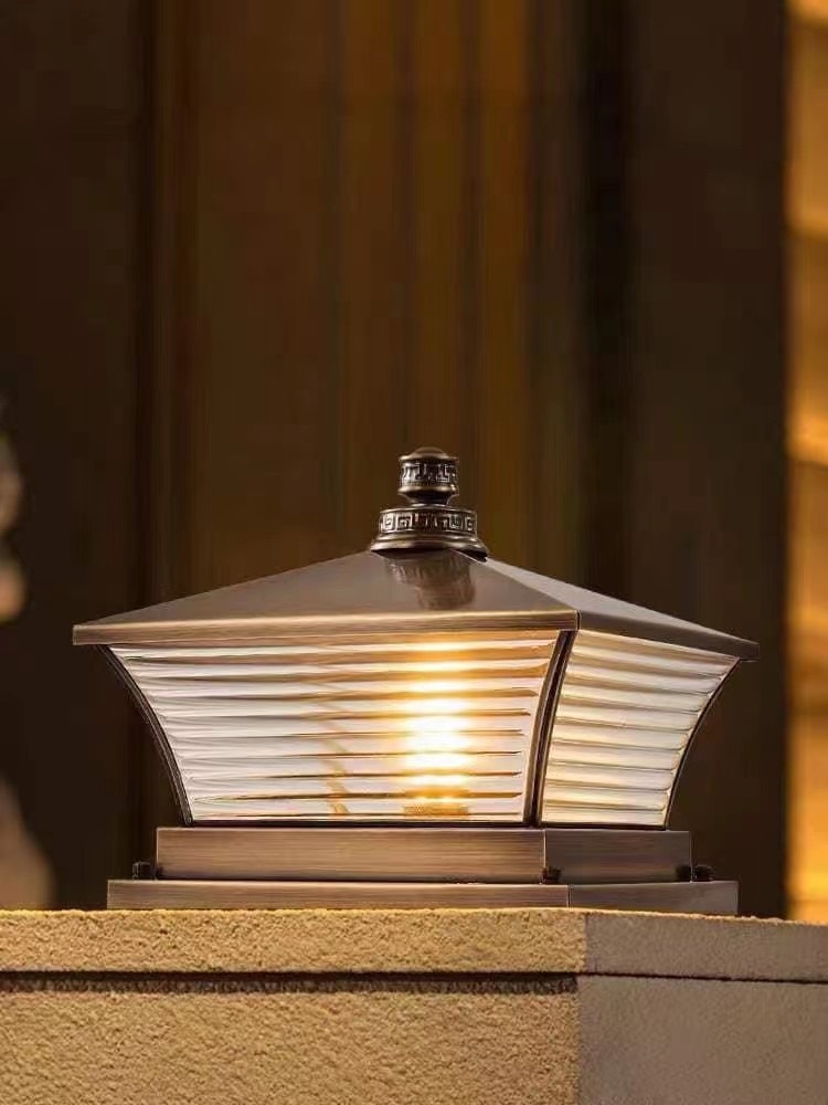 Đèn trụ cổng đồng xịn H26020-200