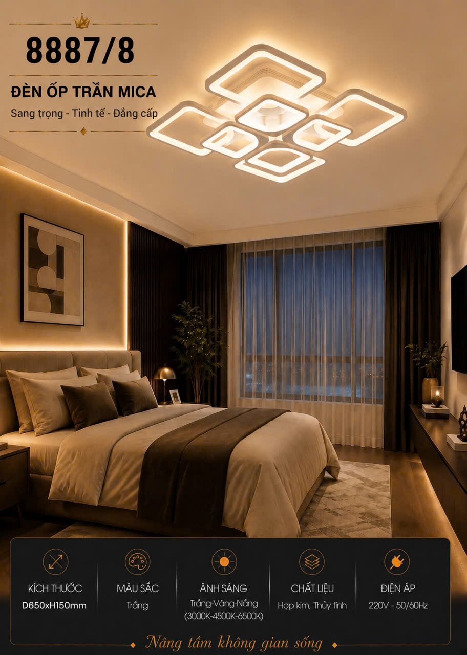 Đèn ốp led cánh hoa 8887/8