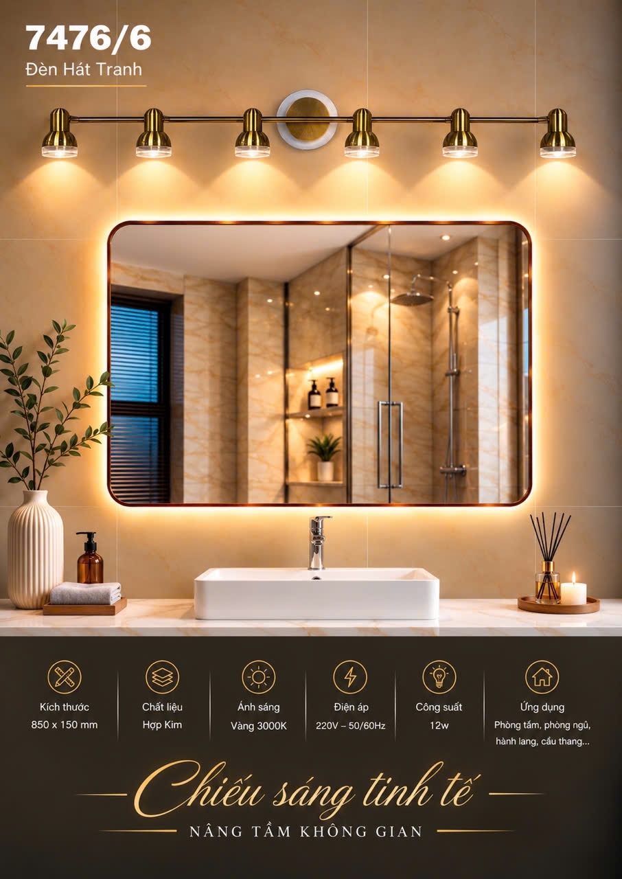 Soi tranh mạ đồng 7476-6 (85cm)