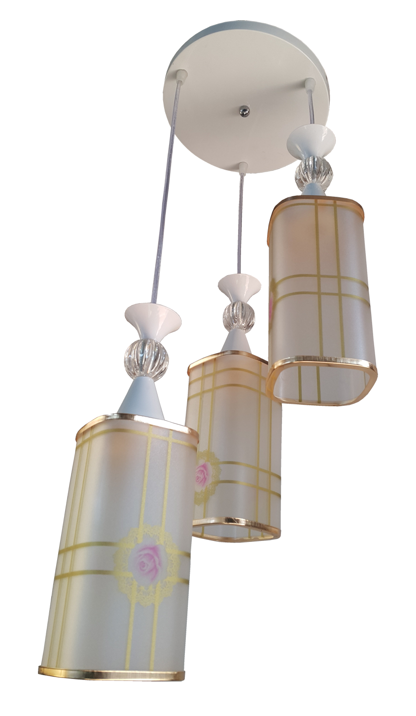 Đèn thả 3 chao thủy tinh F38