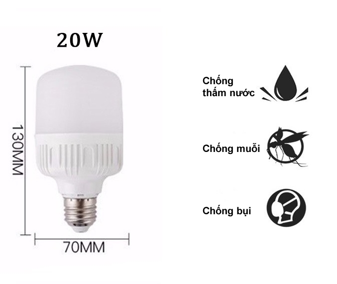 Bulb led trụ 20w