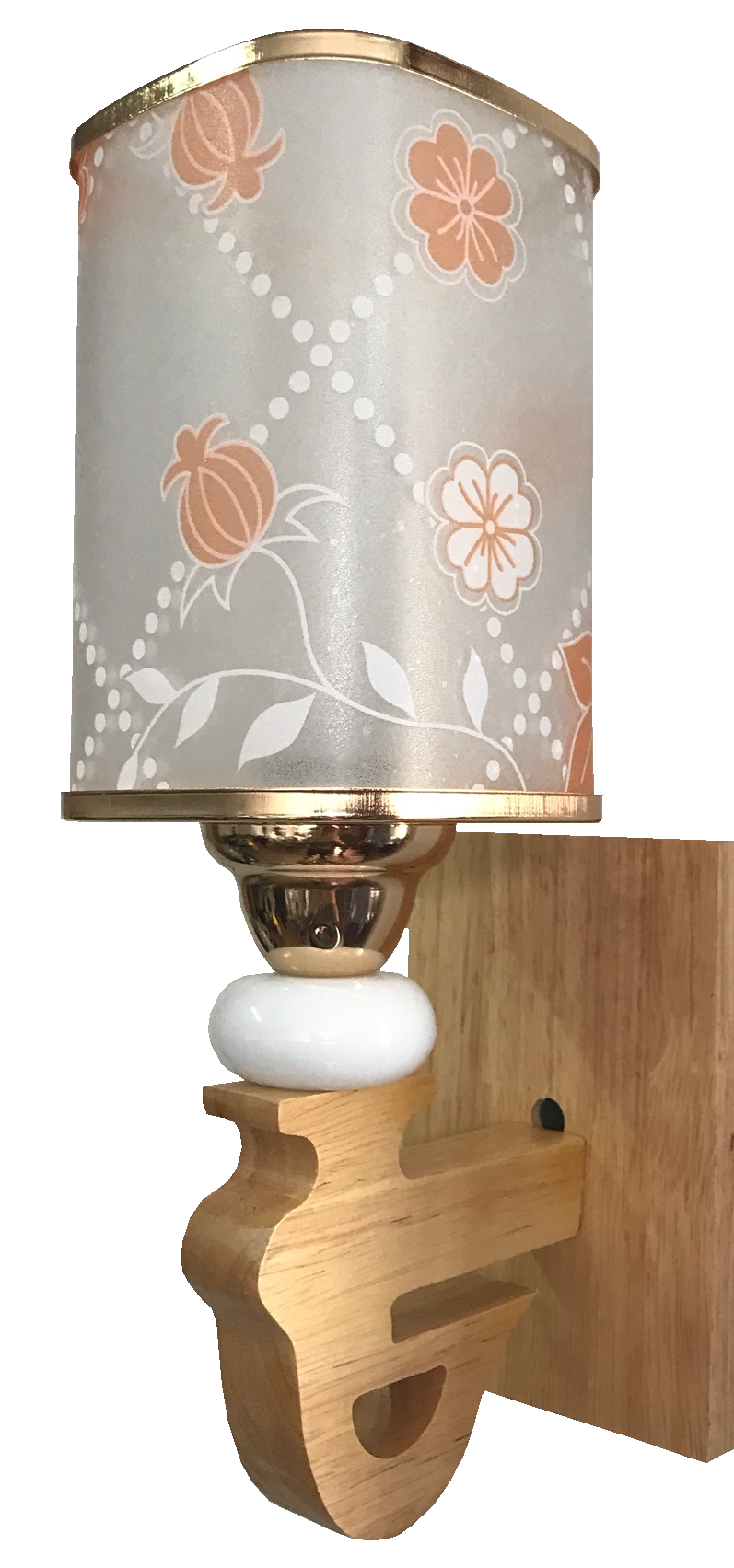 Đèn tường gỗ chao thủy tinh 8720/1