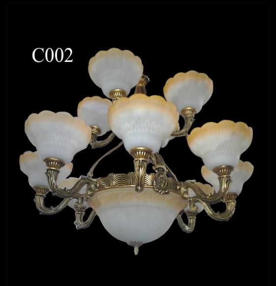 Đèn chùm mạ đồng C002/12