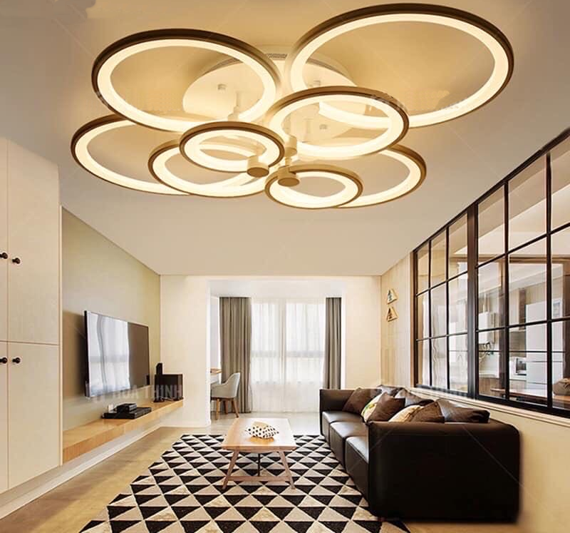 Đèn ốp led cánh hoa viền cafe  S8817/8