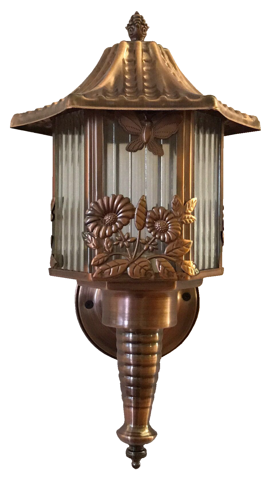 Đèn cột sắt mạ đồng đỏ 1621