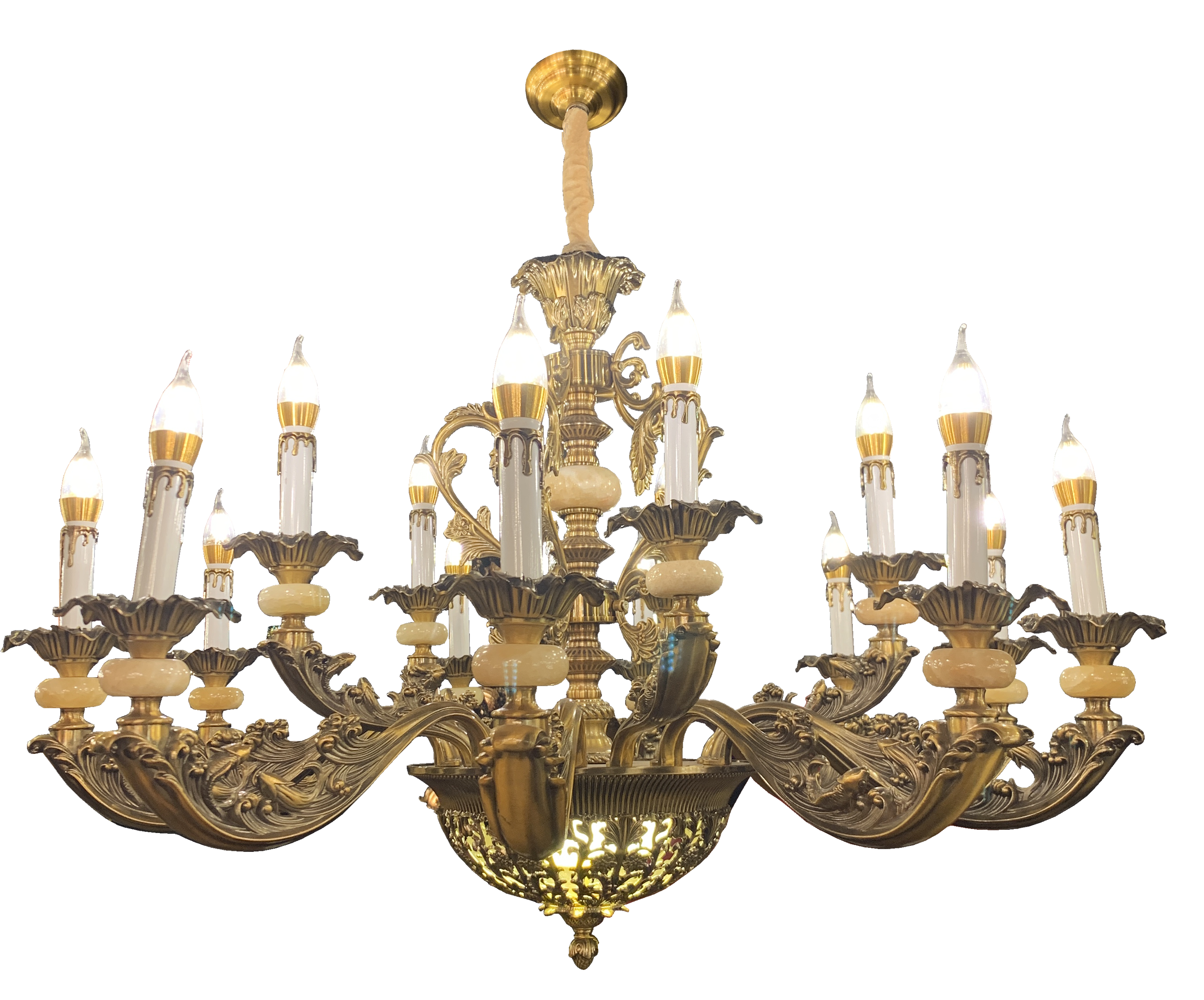 Đèn chùm nến mạ đồng 622/15 (70x90)