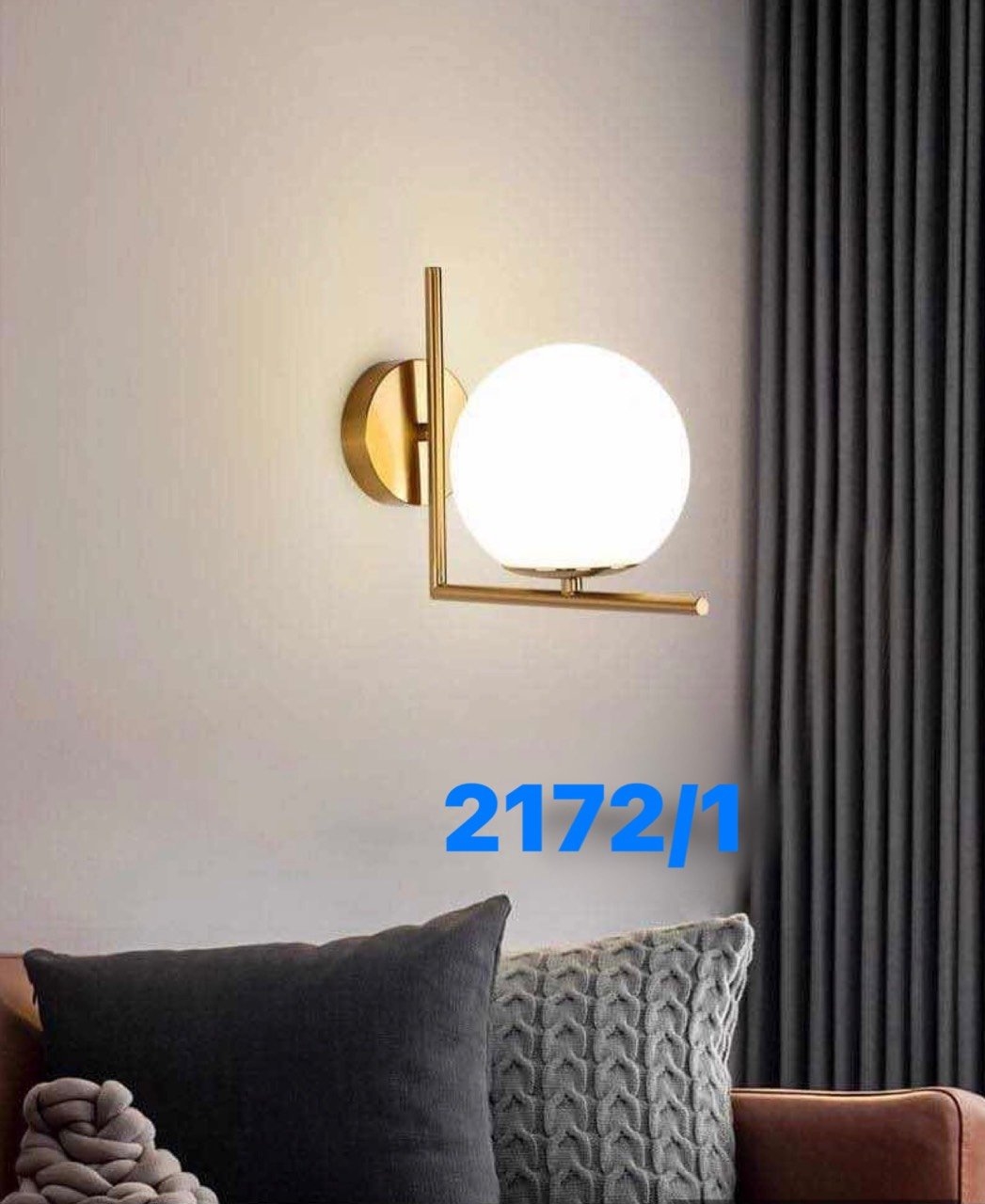 Đèn tường mạ đồng chao cầu 2172/1(15x35x20)