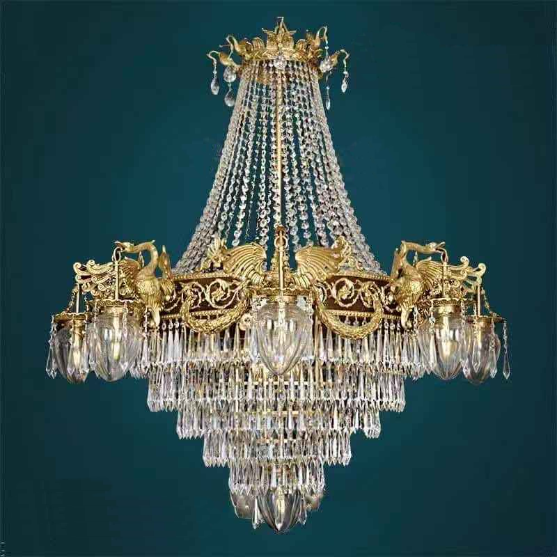 Đèn chùm đồng phale H1.2m x L1.5m HF2020-4 ( 22 bóng E14)