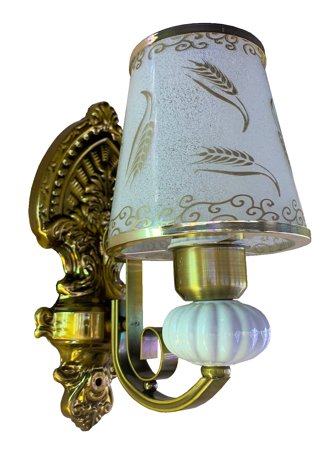 Đèn tường chao thủy tinh tay mạ F009/1