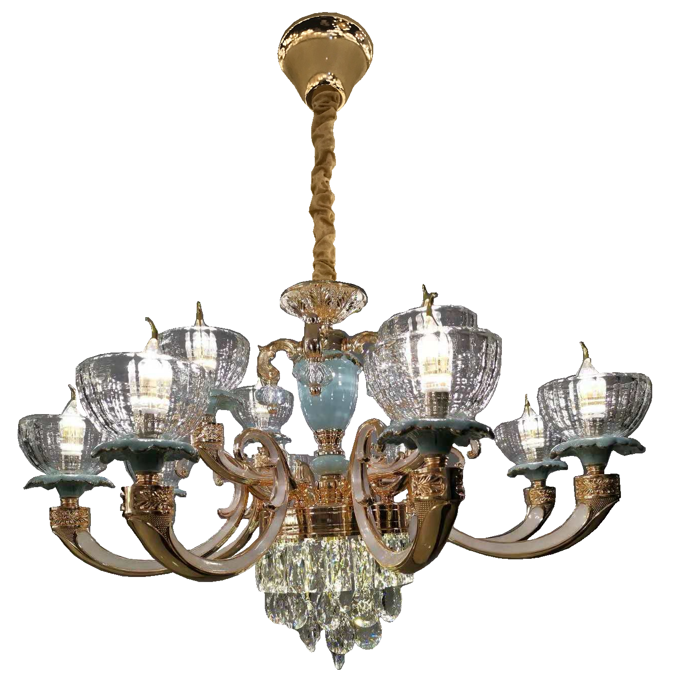 Đèn chùm mạ đồng thân sứ MD9051/12