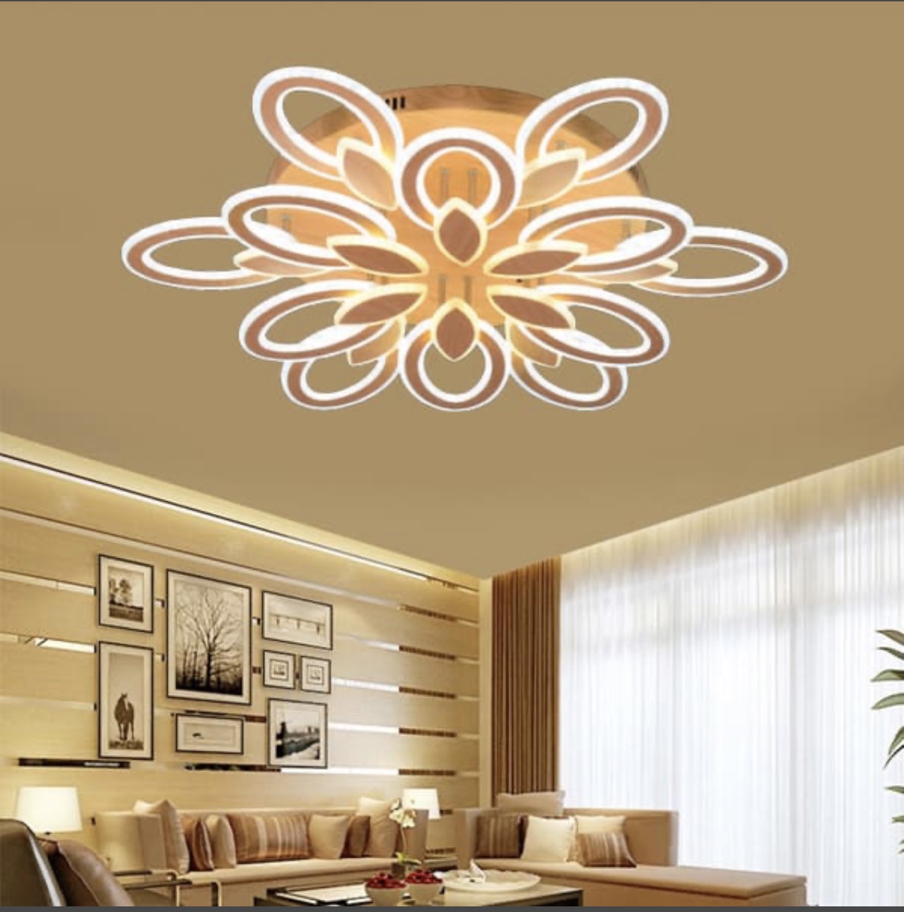 Ốp led cánh hoa vân gỗ 8822/12 (75cm)