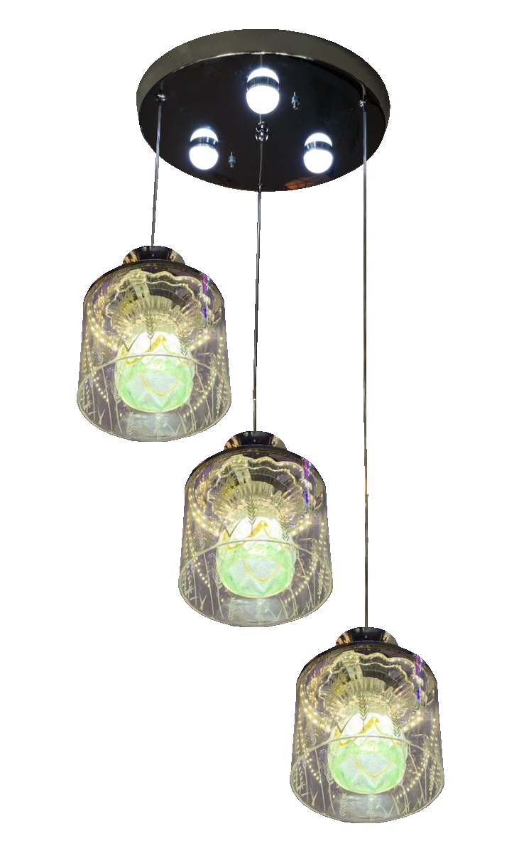 Đèn thả 3 đế led chao thủy tinh 1711/3