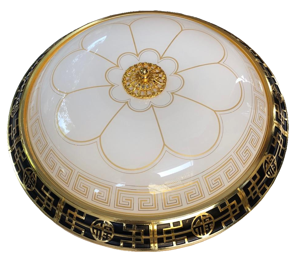 Ốp trần vành hợp kim chao thủy tinh 026-350