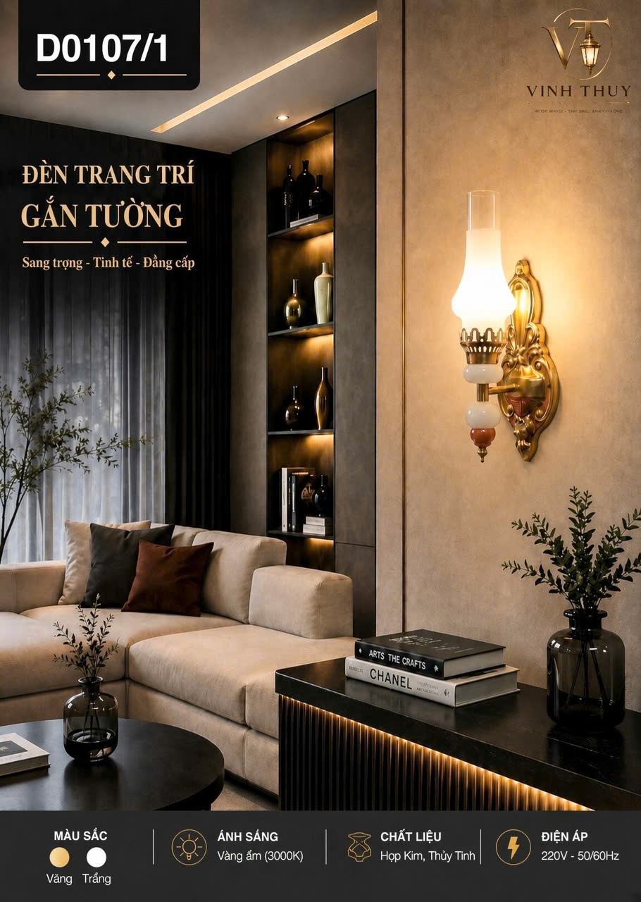 Đèn tường chao dầu D0107/1 ( 7799)