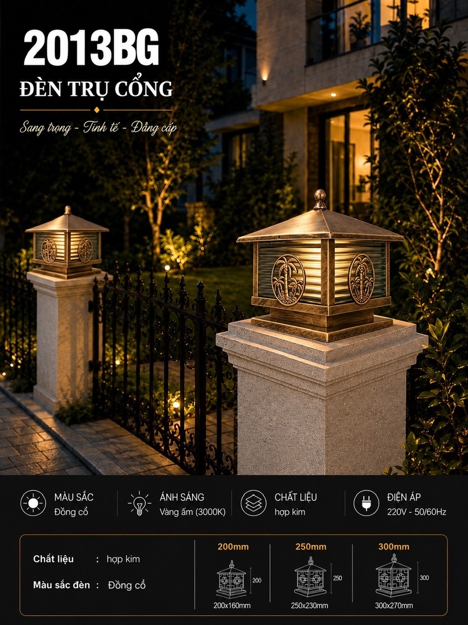 Đèn trụ cổng 2013/250