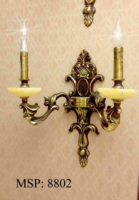Đèn tường nến đôi đồng xịn 8802/2