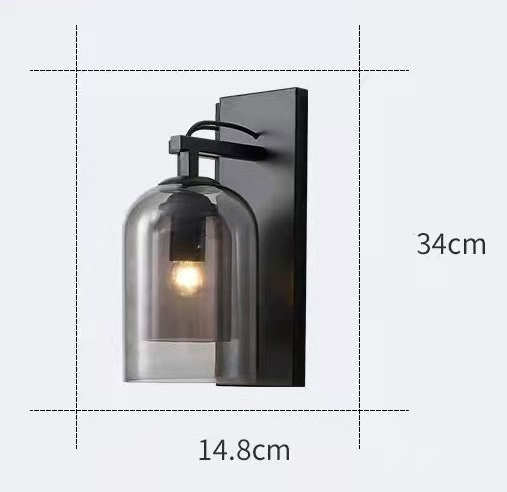 Đèn tường mạ chao thủy tinh W530/1 GR (303)