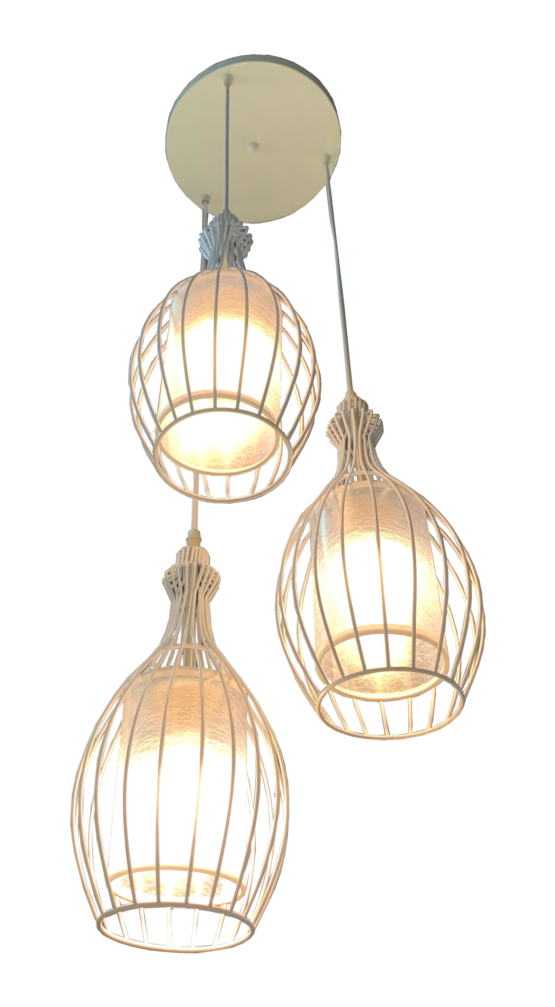 Đèn thả 3 chao bầu trắng 9759/3WH