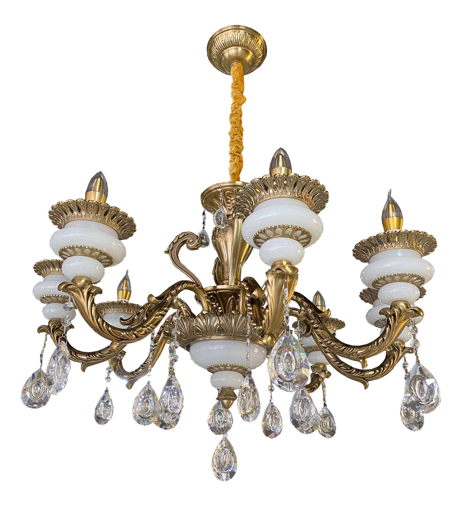 Đèn chùm 8 tay chao thủy tinh (7107/8)