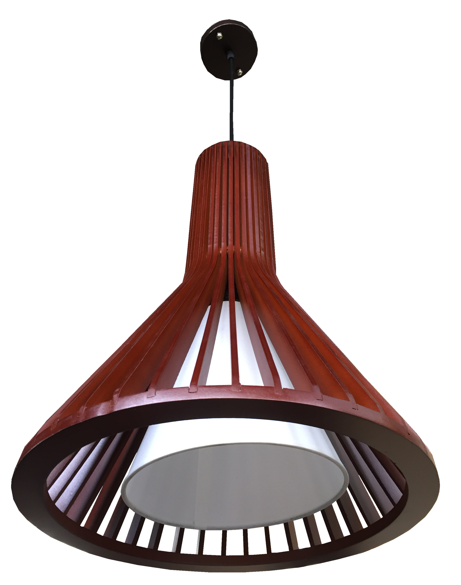 Đèn thả đơn gỗ chao thủy tinh 2040-1