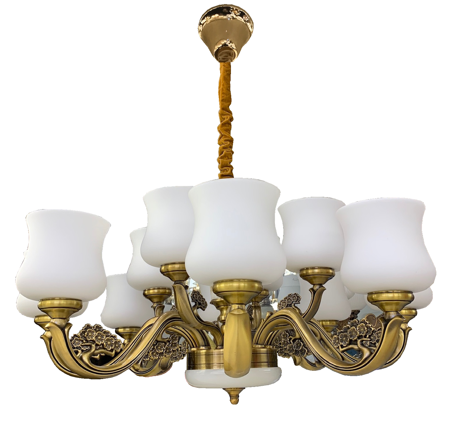 Đèn chùm mạ đồng 88889/12
