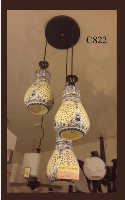 Đèn thả 3 gốm C822