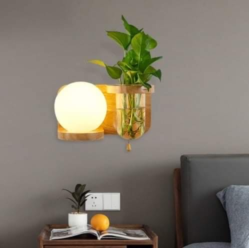 Đèn tường gỗ chao cầu 195K/1