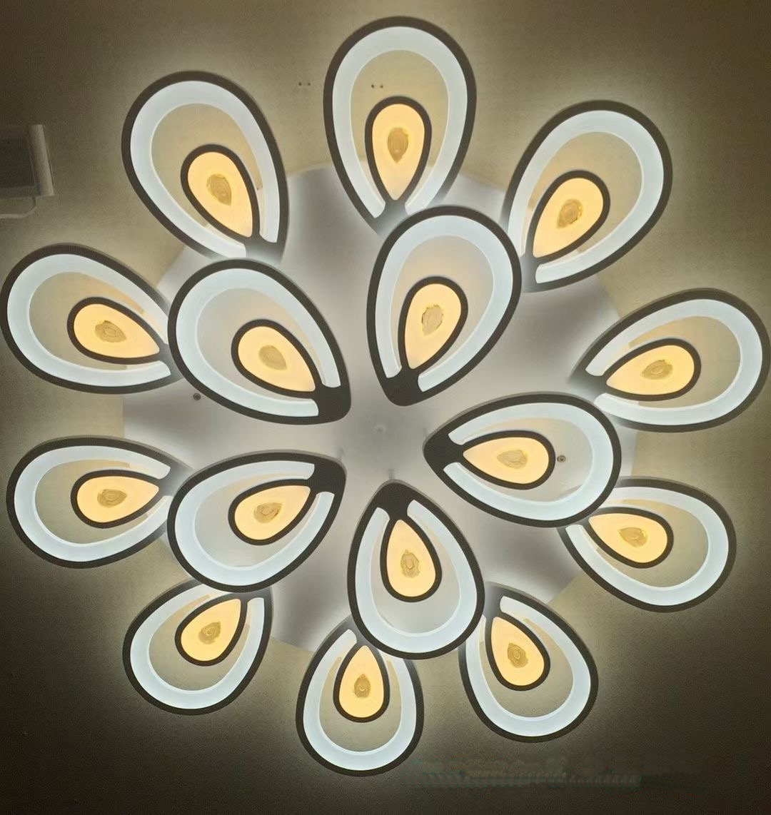 Đèn ốp led cánh hoa viền trắng 8836/15WH