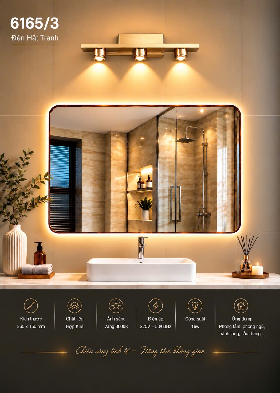 Đèn soi tranh bóng led 6165-3GD - 3 cđ