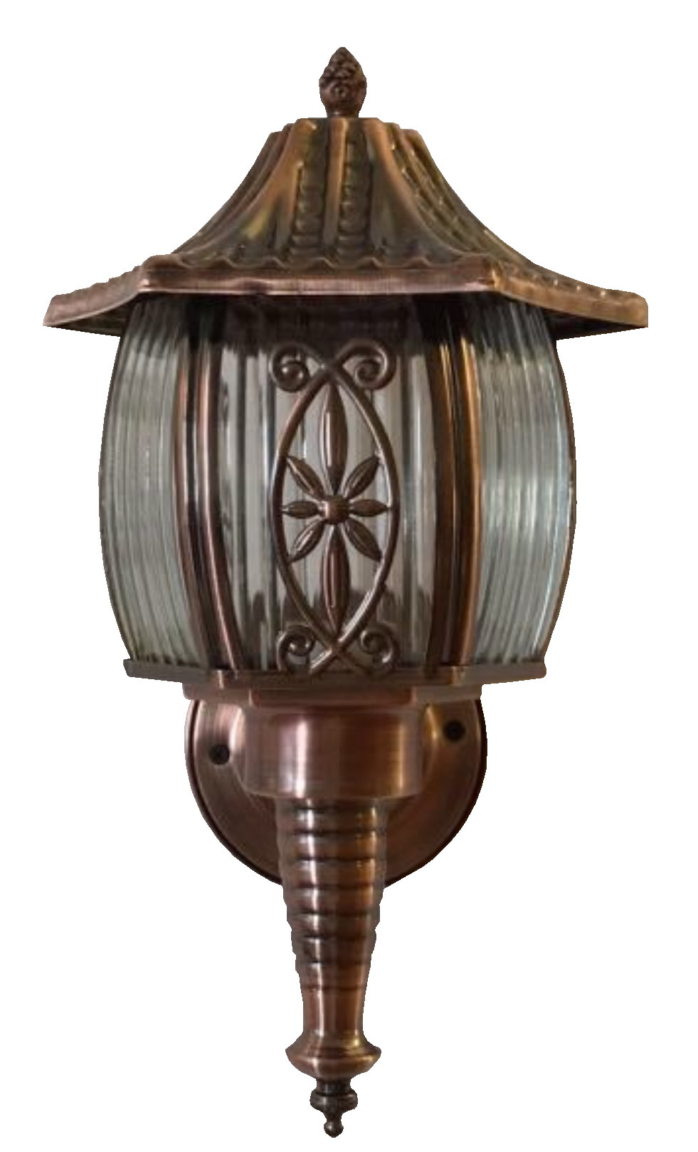 Đèn cột mạ đồng 6 kính hoa văn 1669/1