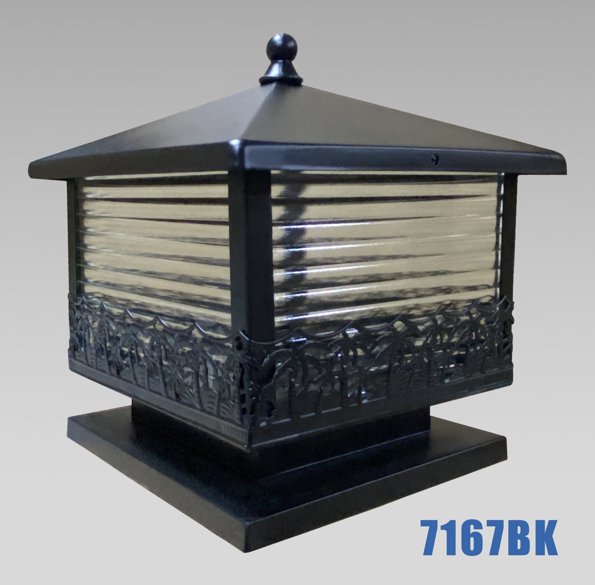 Đèn trụ cổng cây dừa sơn đen 7167BK/200