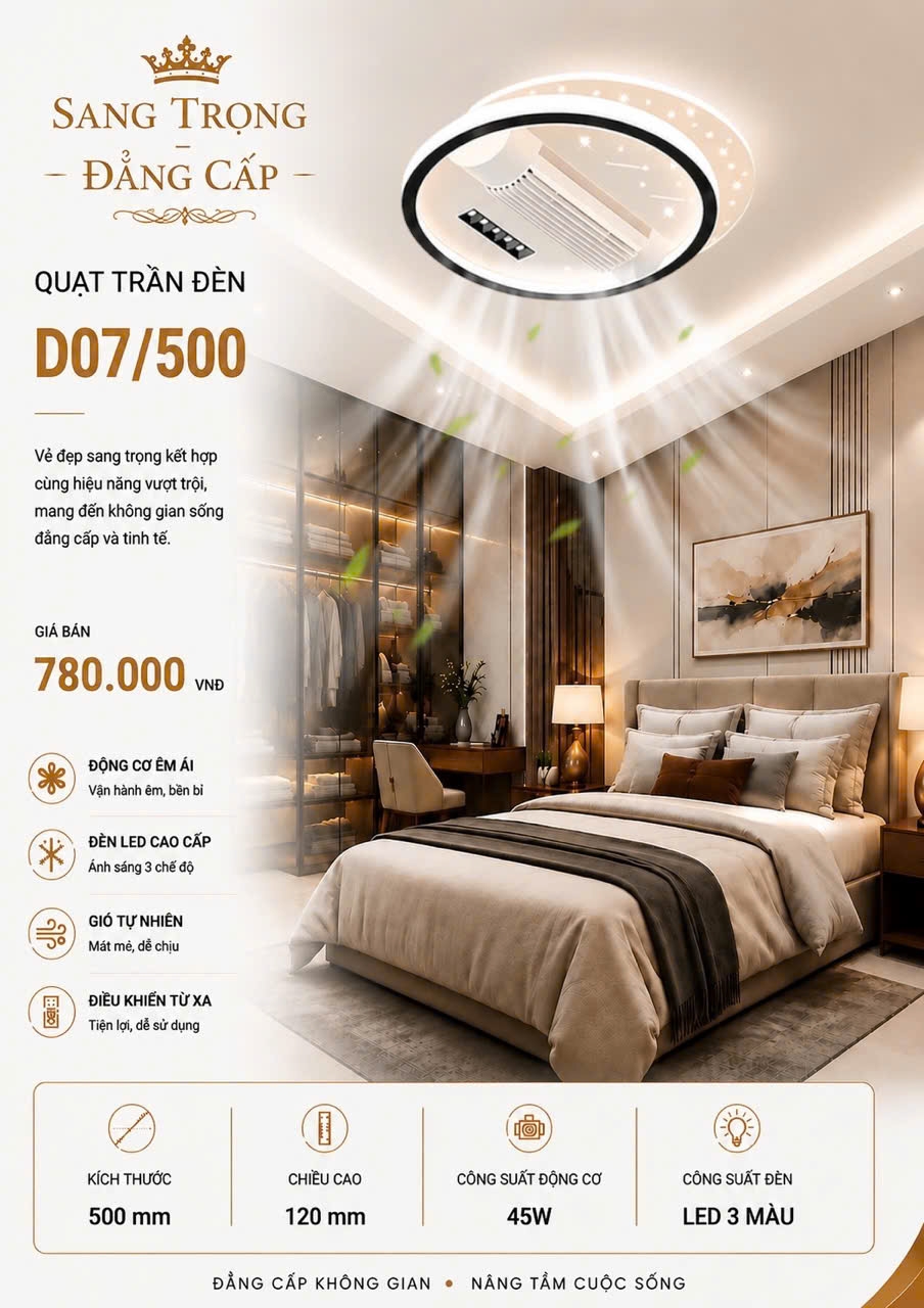 Đèn ốp trần tròn D07/500
