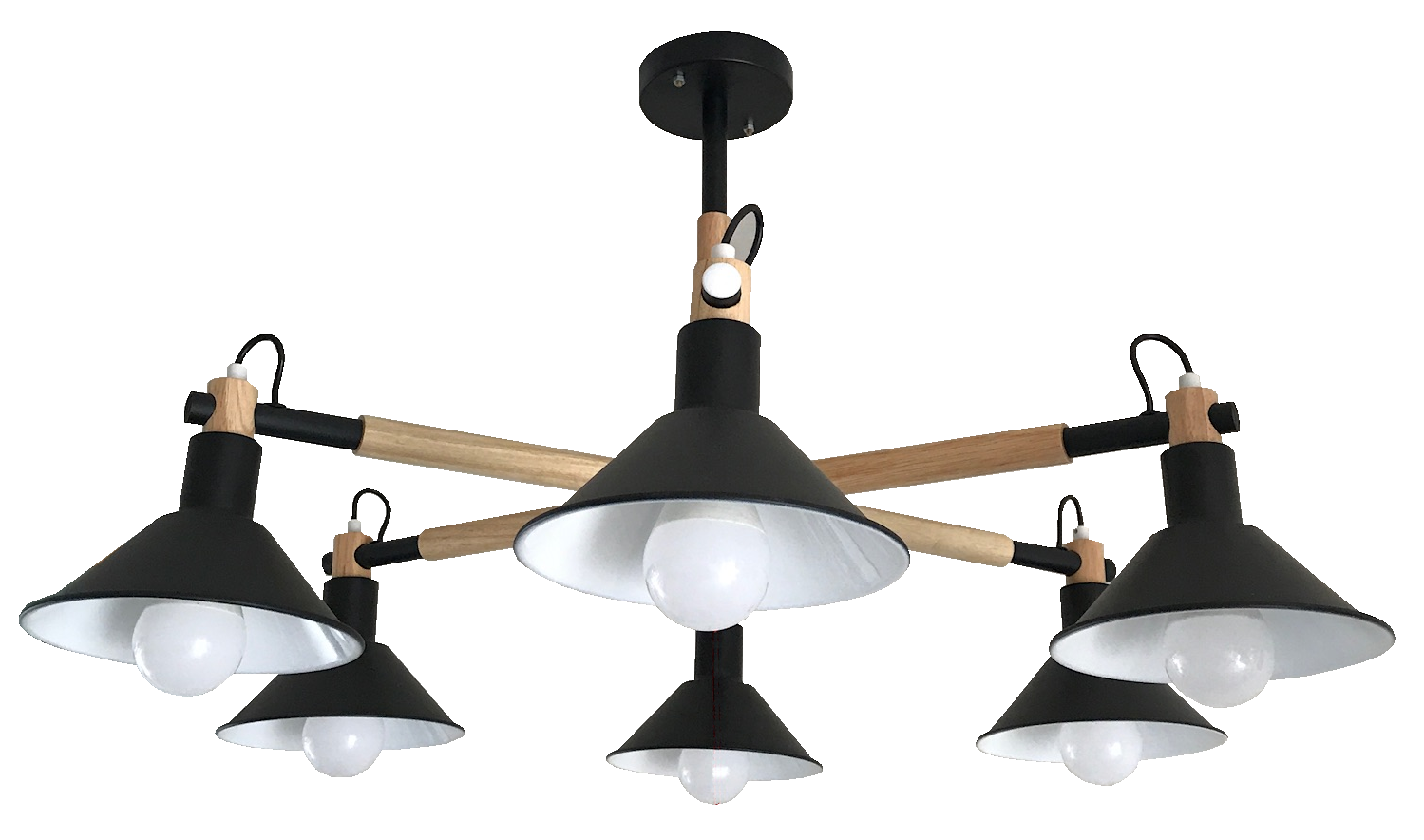 Đèn 6 tay gỗ quay xuống  1821/6