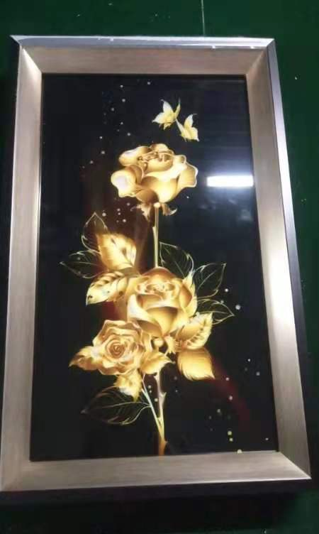 Hắt tranh khung mạ vàng đồng W1588 (20x40)