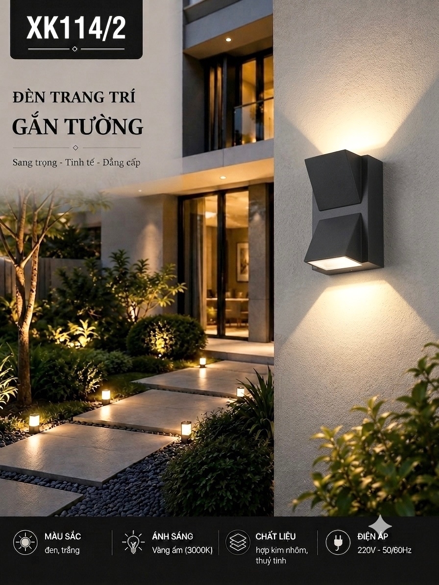 Đèn hắt Atimon 2 đầu (CK114/2)(8x14x6)
