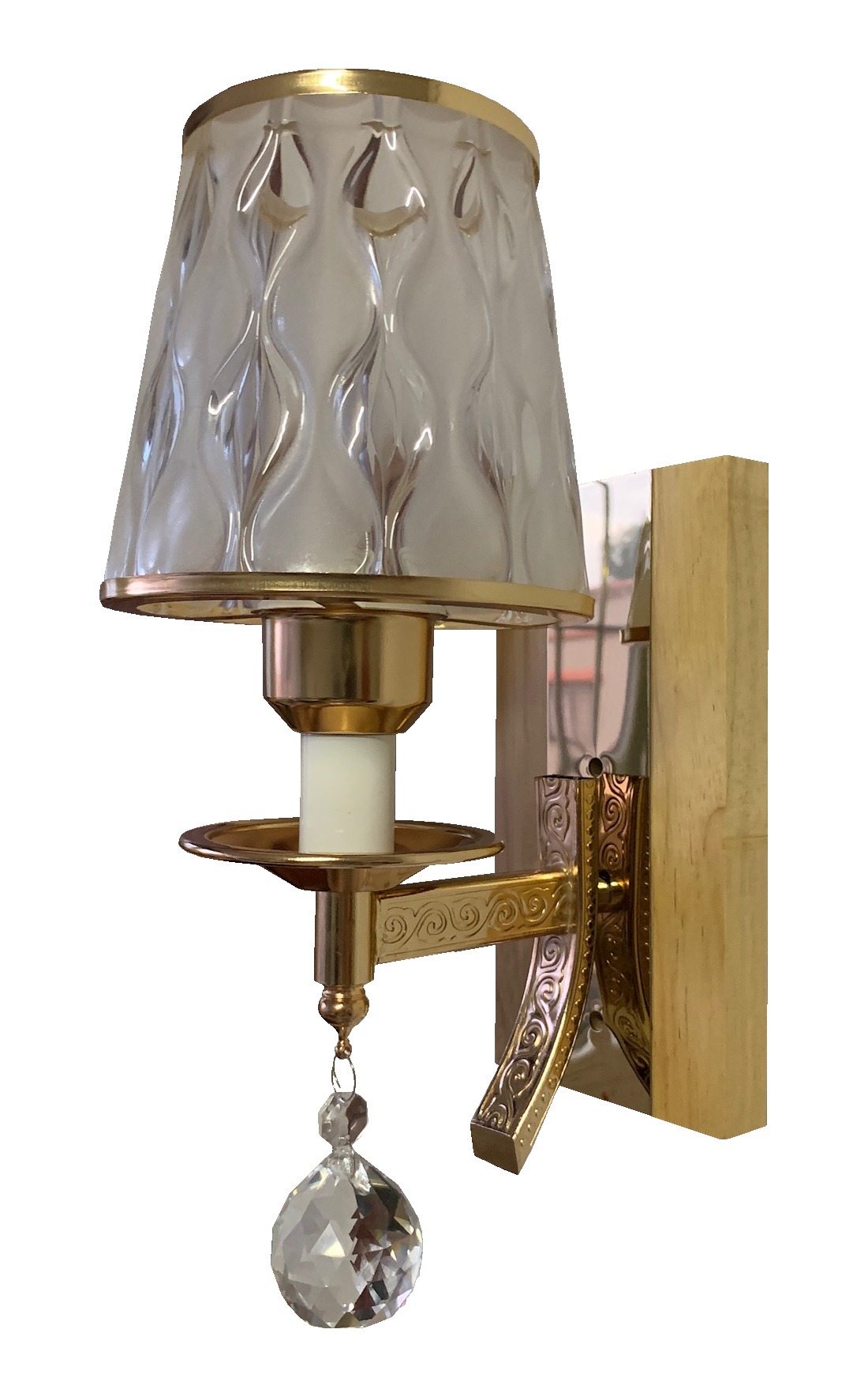 Đèn tường đế gỗ chao phale 9126/1