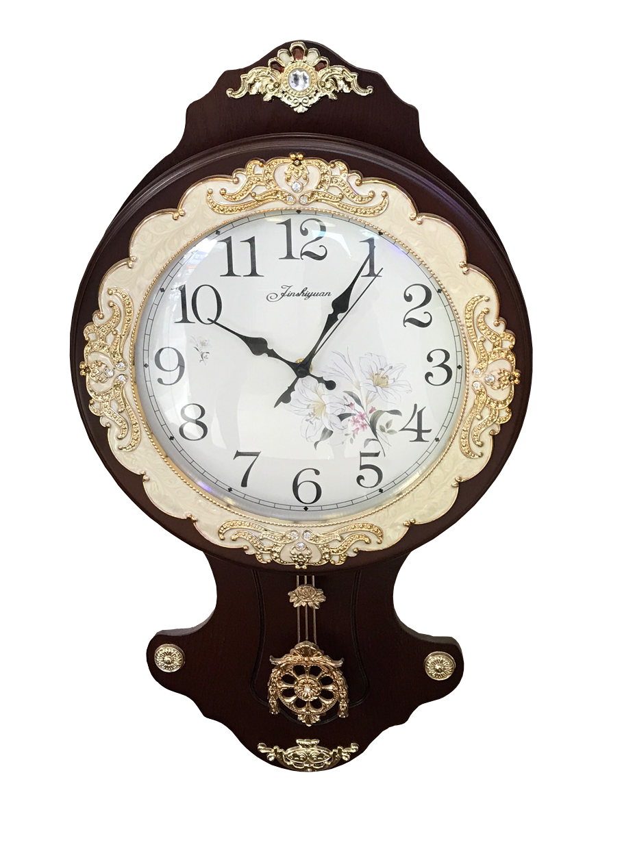Đồng hồ gỗ viền hoa 133
