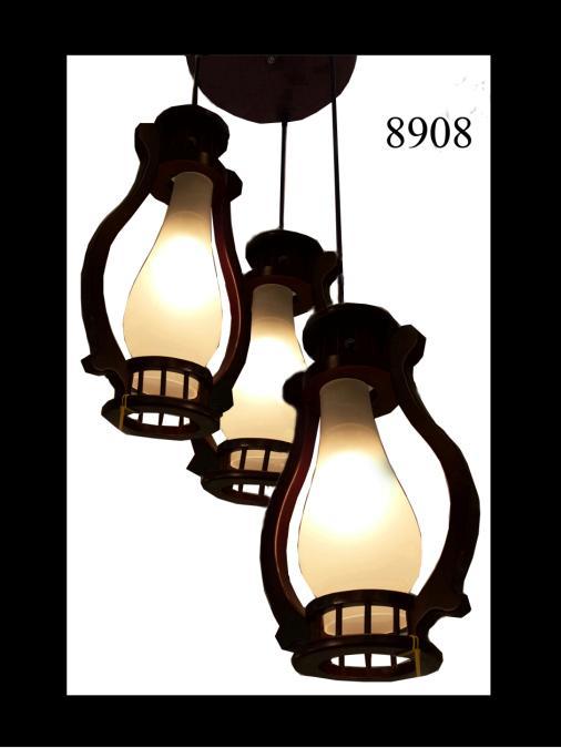 Đèn thả 3 gỗ - 8908