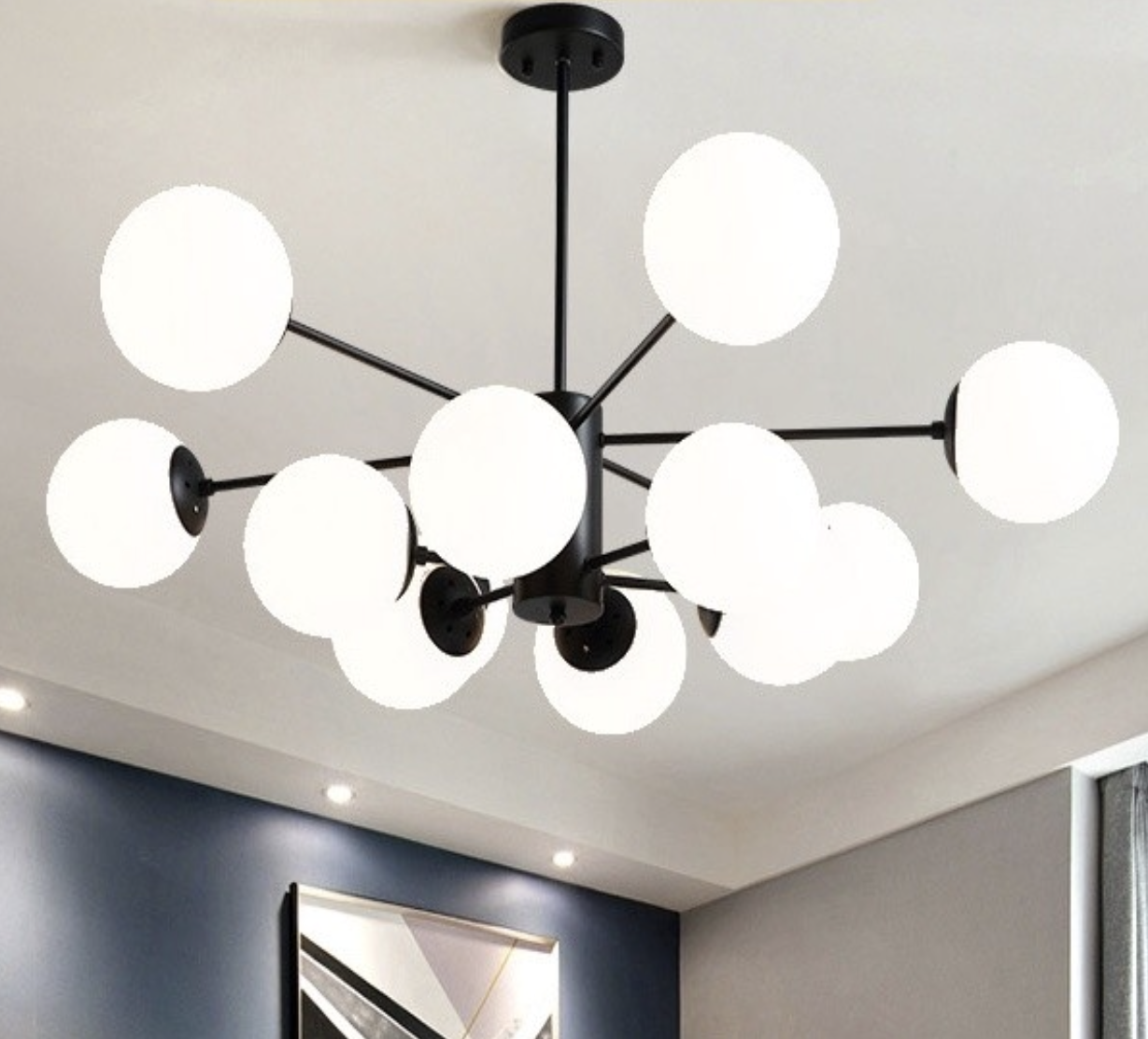 Đèn chùm hiện đại 2037-12BK (Bóng E27)