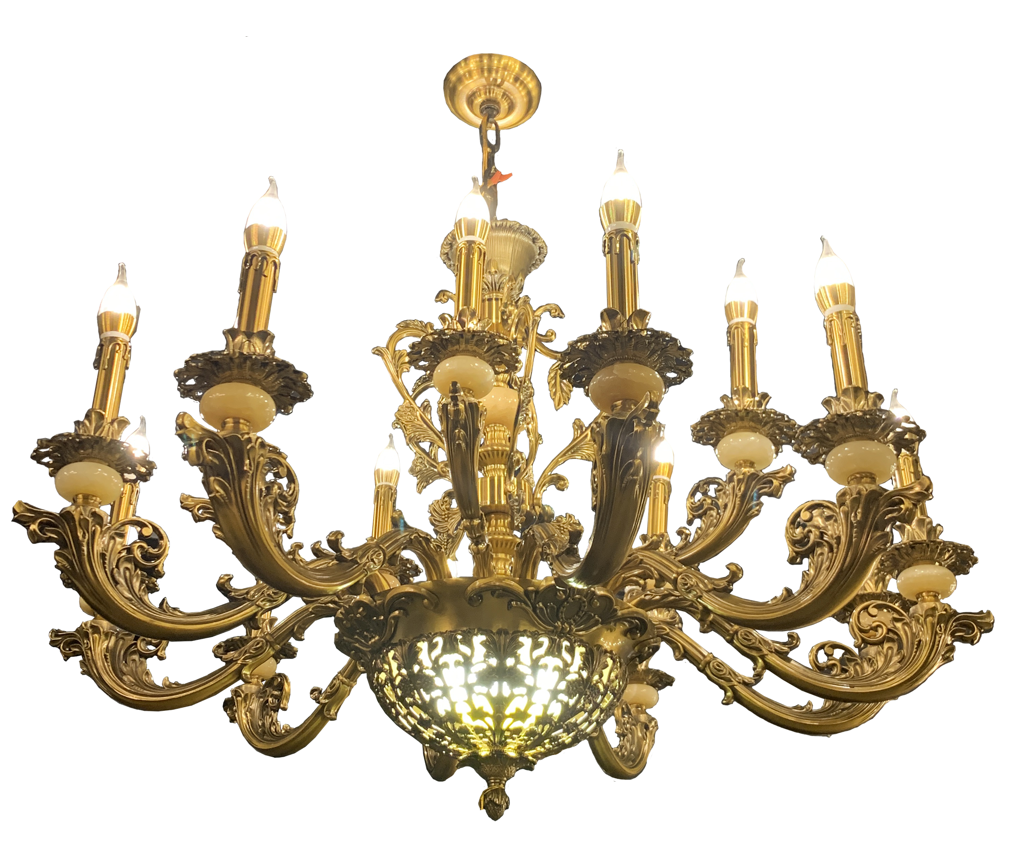 Đèn chùm nến mạ đồng 628/15(9062/15) (90x70)